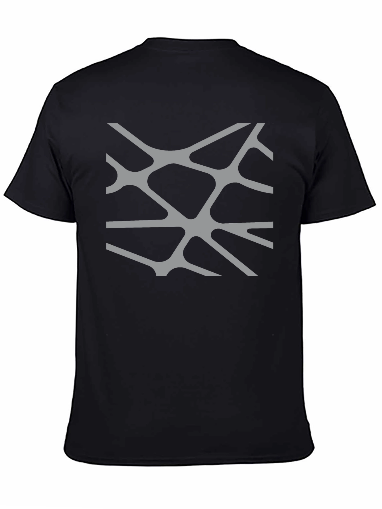 Abstract Line Pattern Black T-Shirt