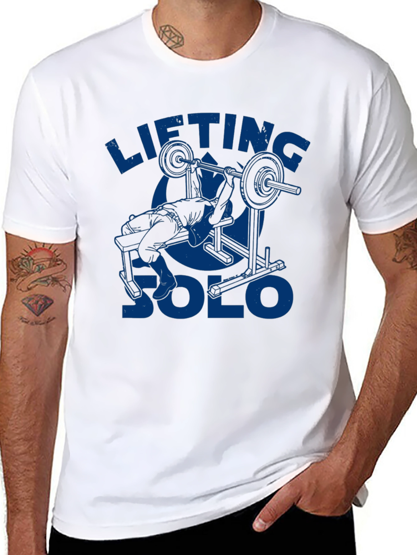 Lifting Solo Black T-Shirt Gym Workout