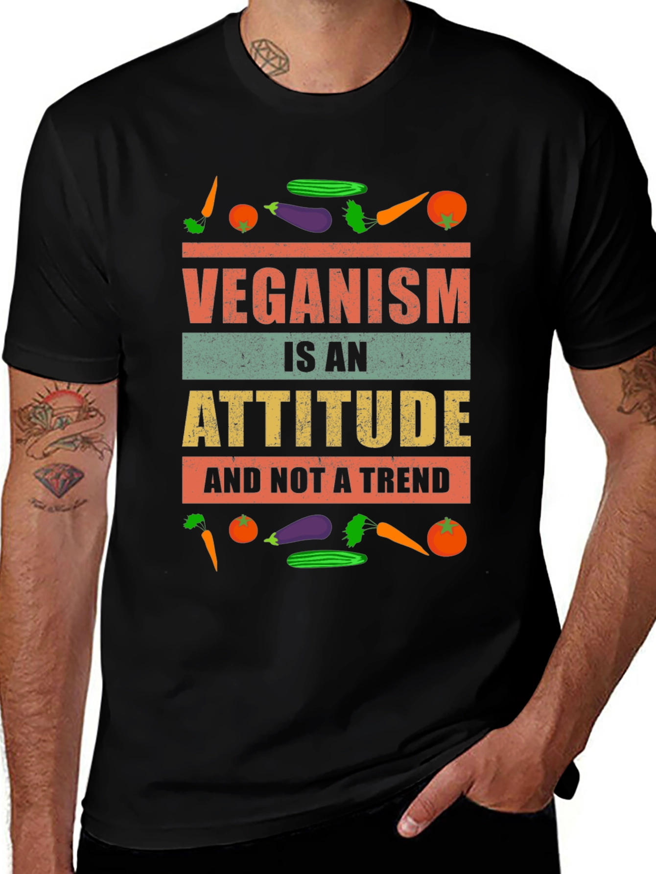 Veganism Attitude T-Shirt -  Unisex Black Tee