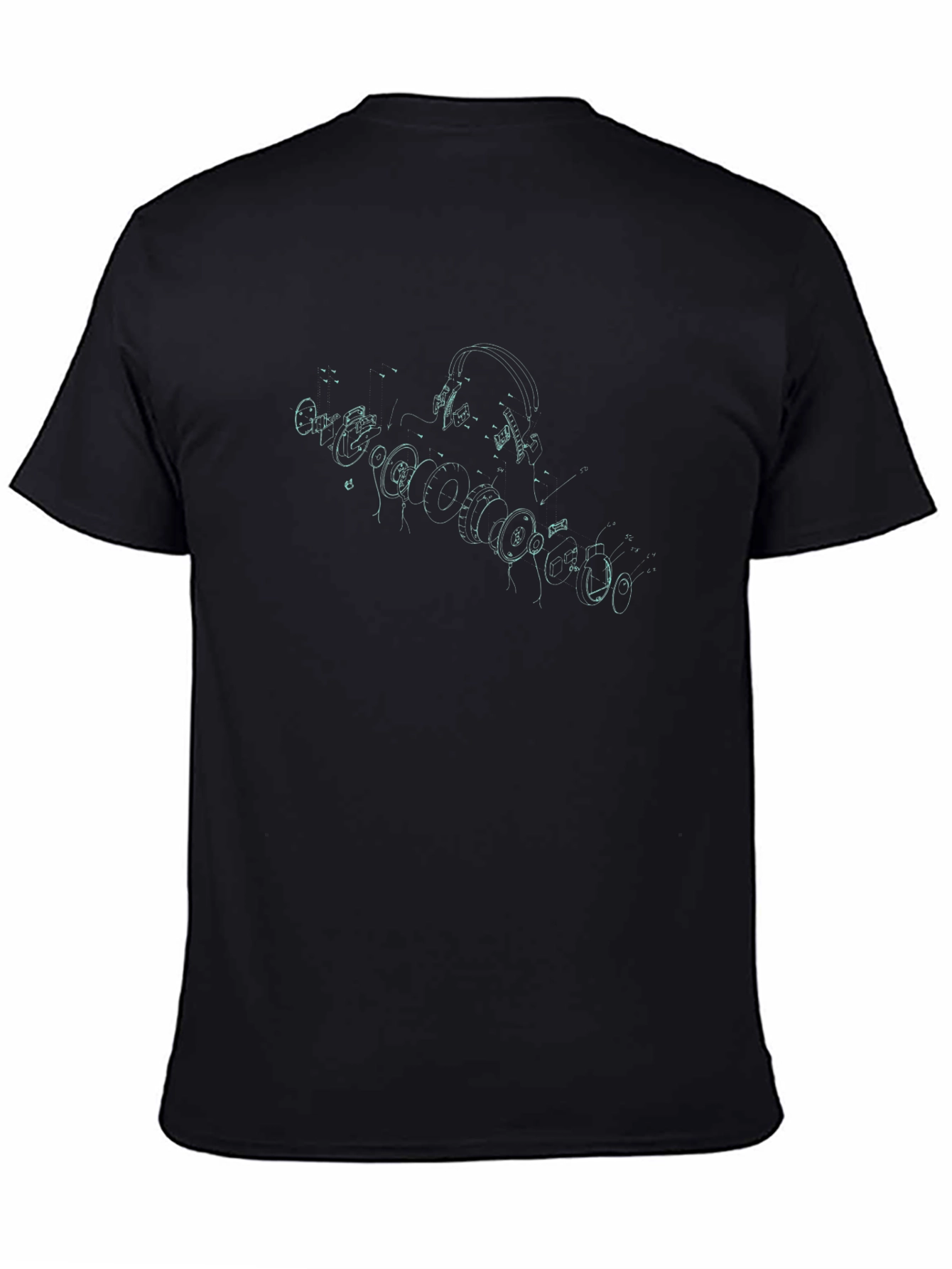 Exploded Headphones Graphic Tee - Black