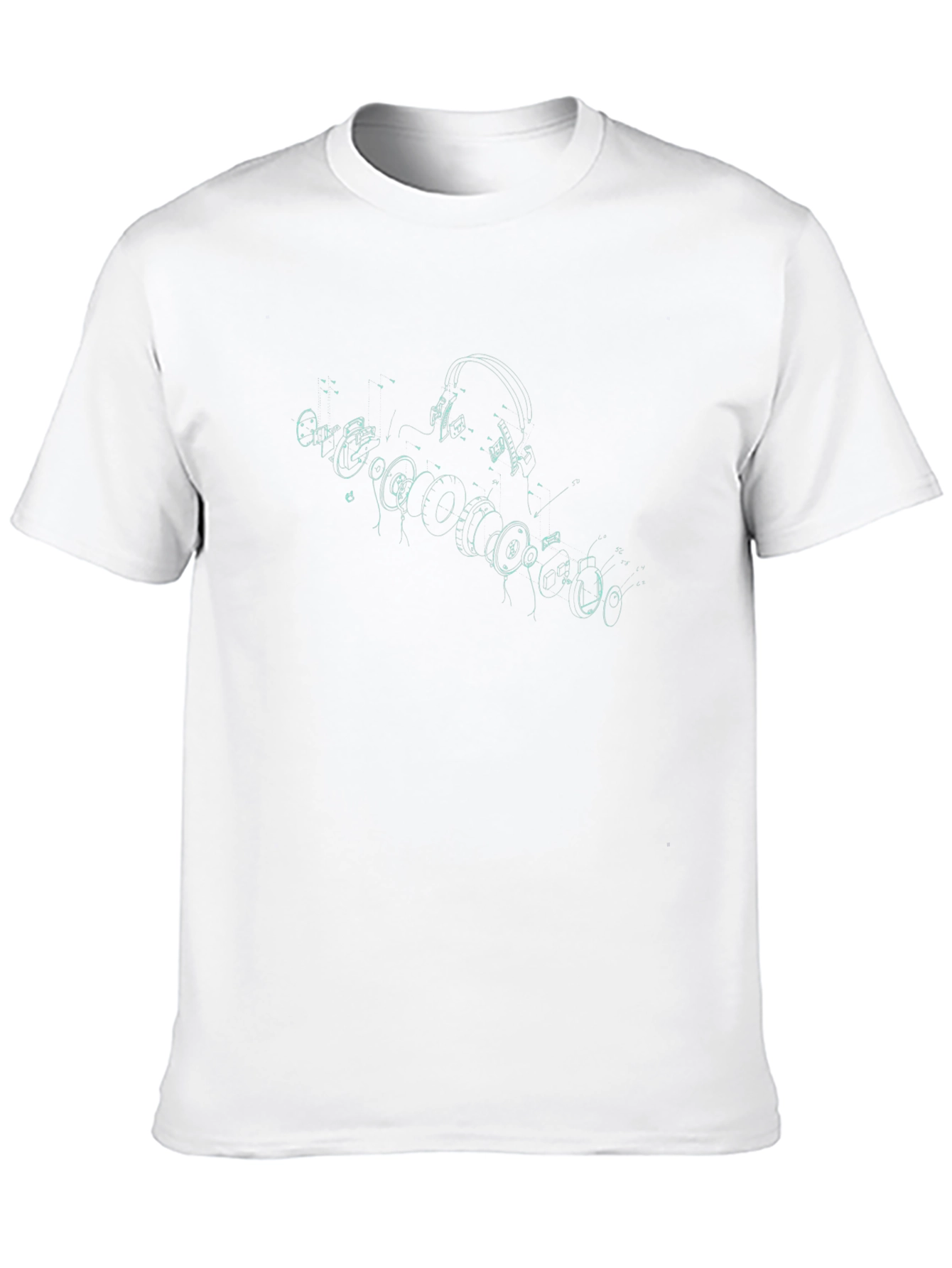 Exploded Headphones Graphic Tee - Black