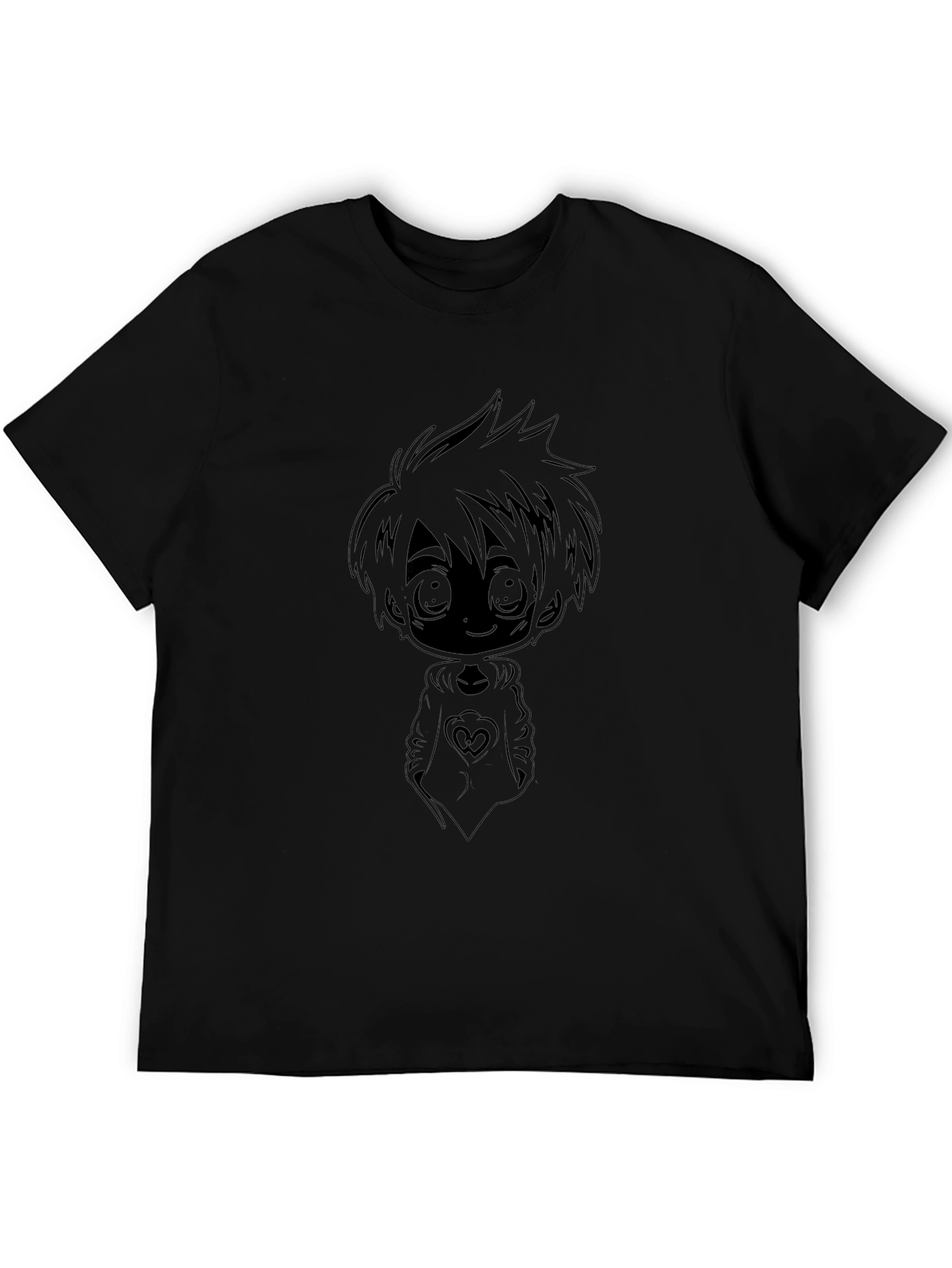 Anime Chibi Graphic Black T-Shirt
