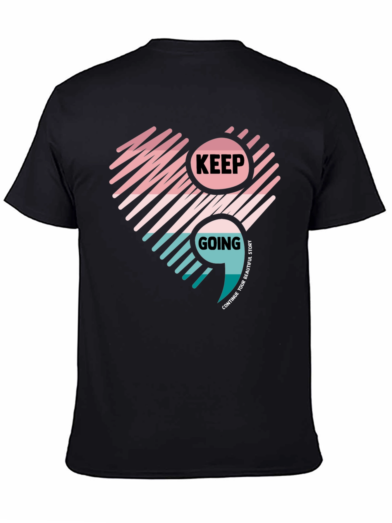 Keep Going Heart T-Shirt - Inspirational Design