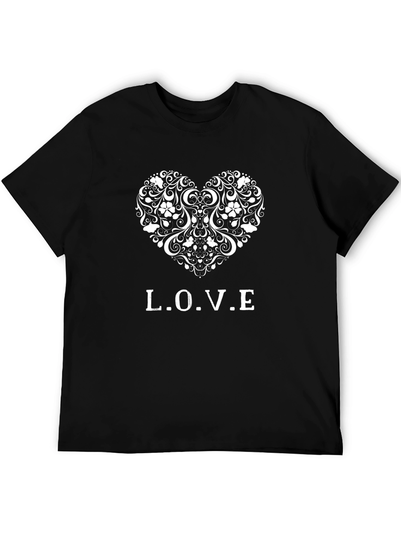 Stylish Black LOVE Heart Graphic T-Shirt