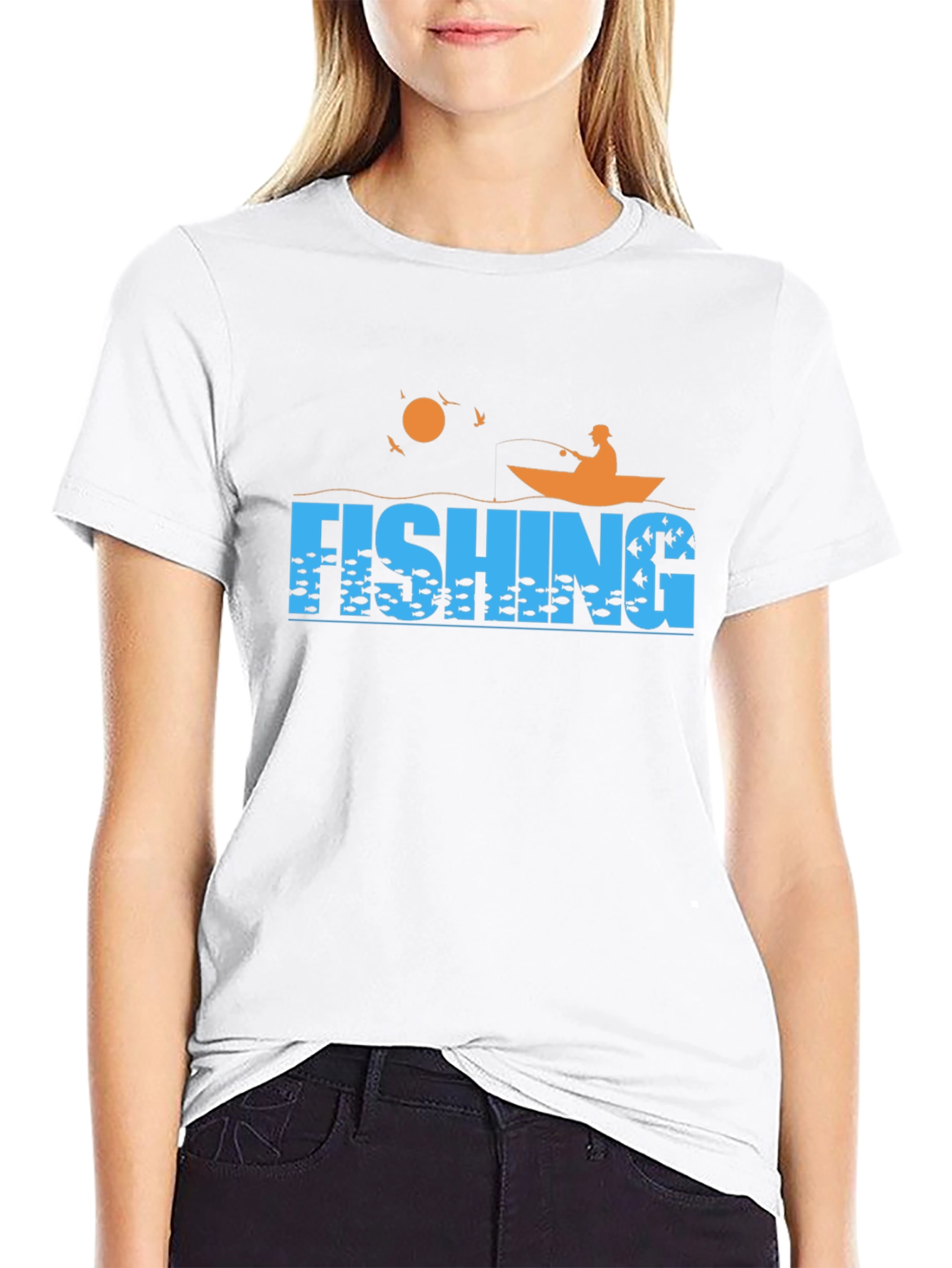 Fishing Graphic T-Shirt - Boat Fisherman Fish Design