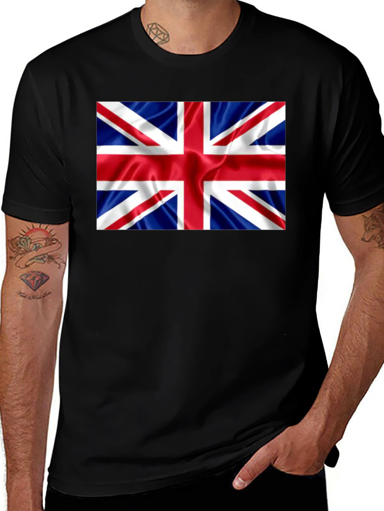 British Flag Graphic Black T-Shirt