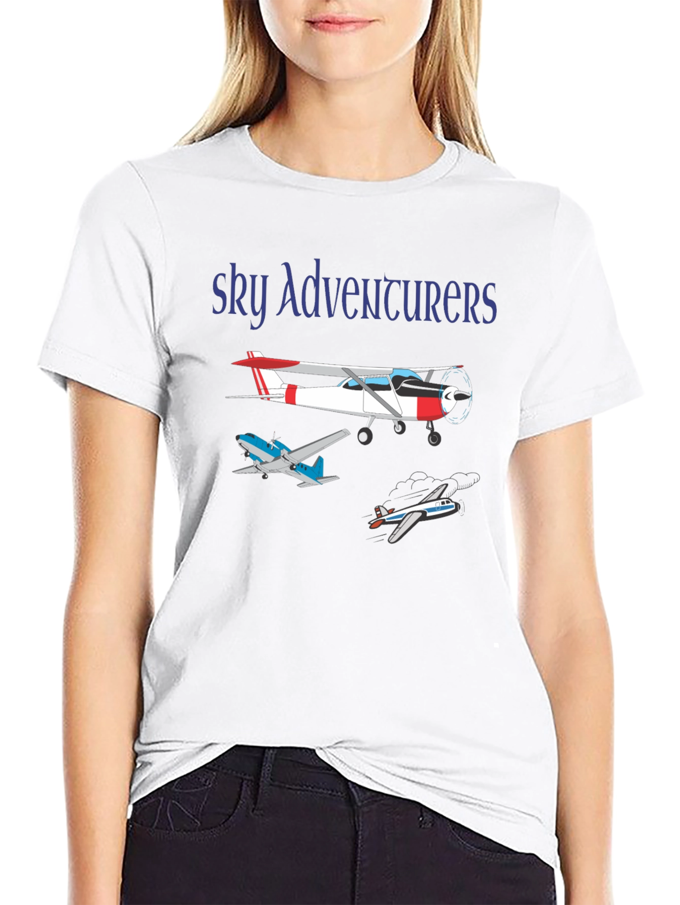 Sky Adventurers Graphic T-Shirt - Airplane Design