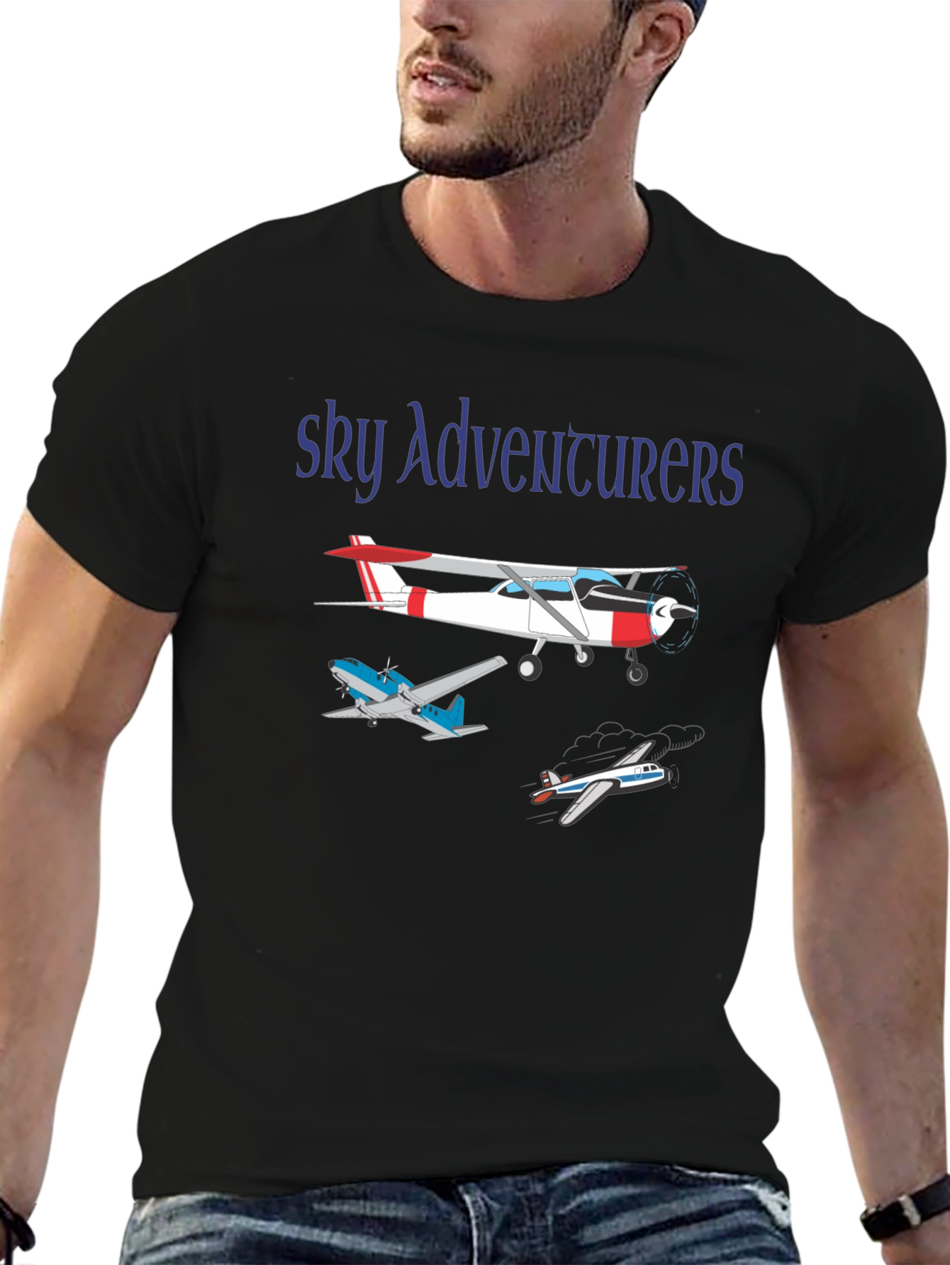 Sky Adventurers Graphic T-Shirt - Airplane Design