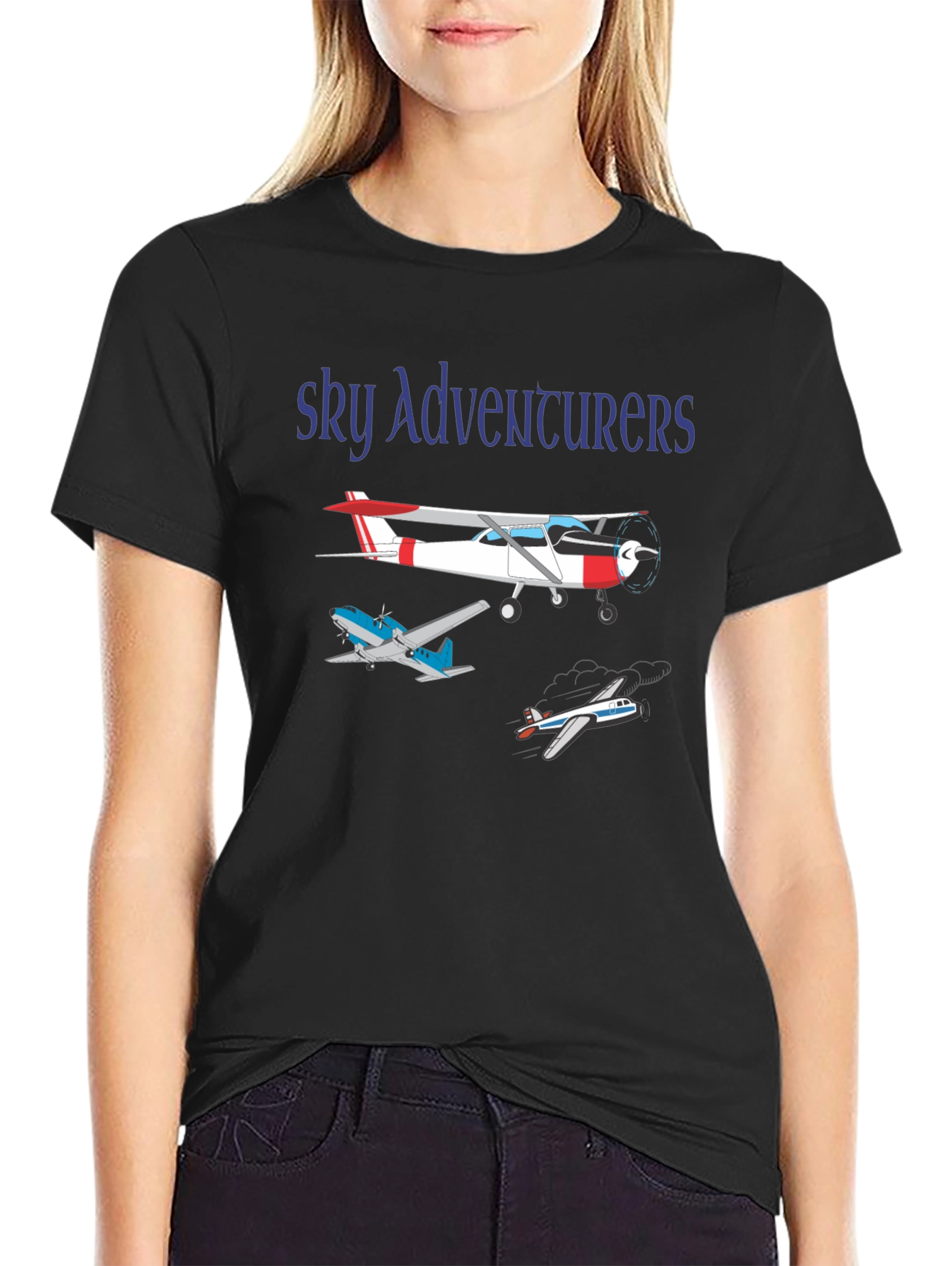 Sky Adventurers Graphic T-Shirt - Airplane Design