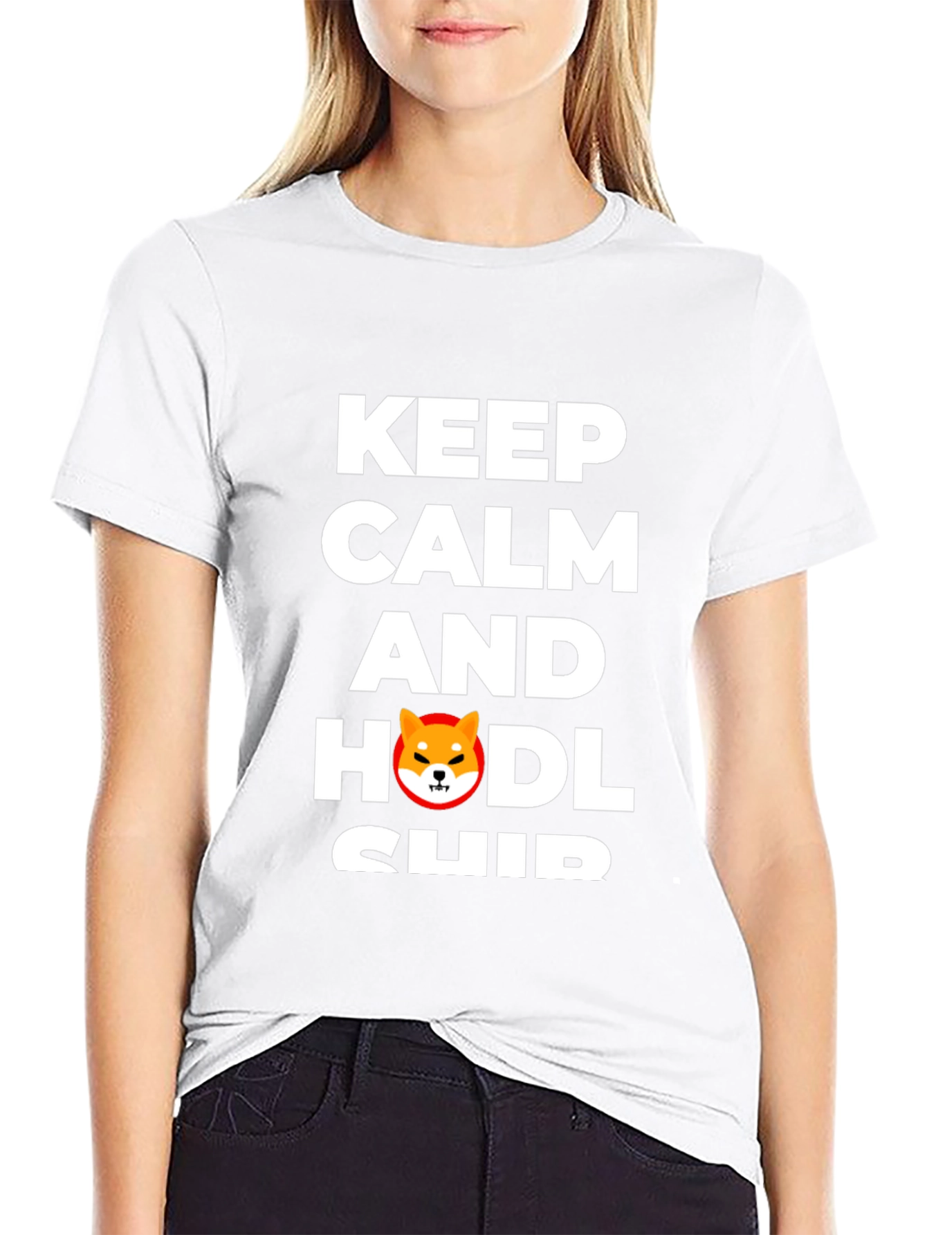 Keep Calm & HODL Shiba Inu Black T-Shirt