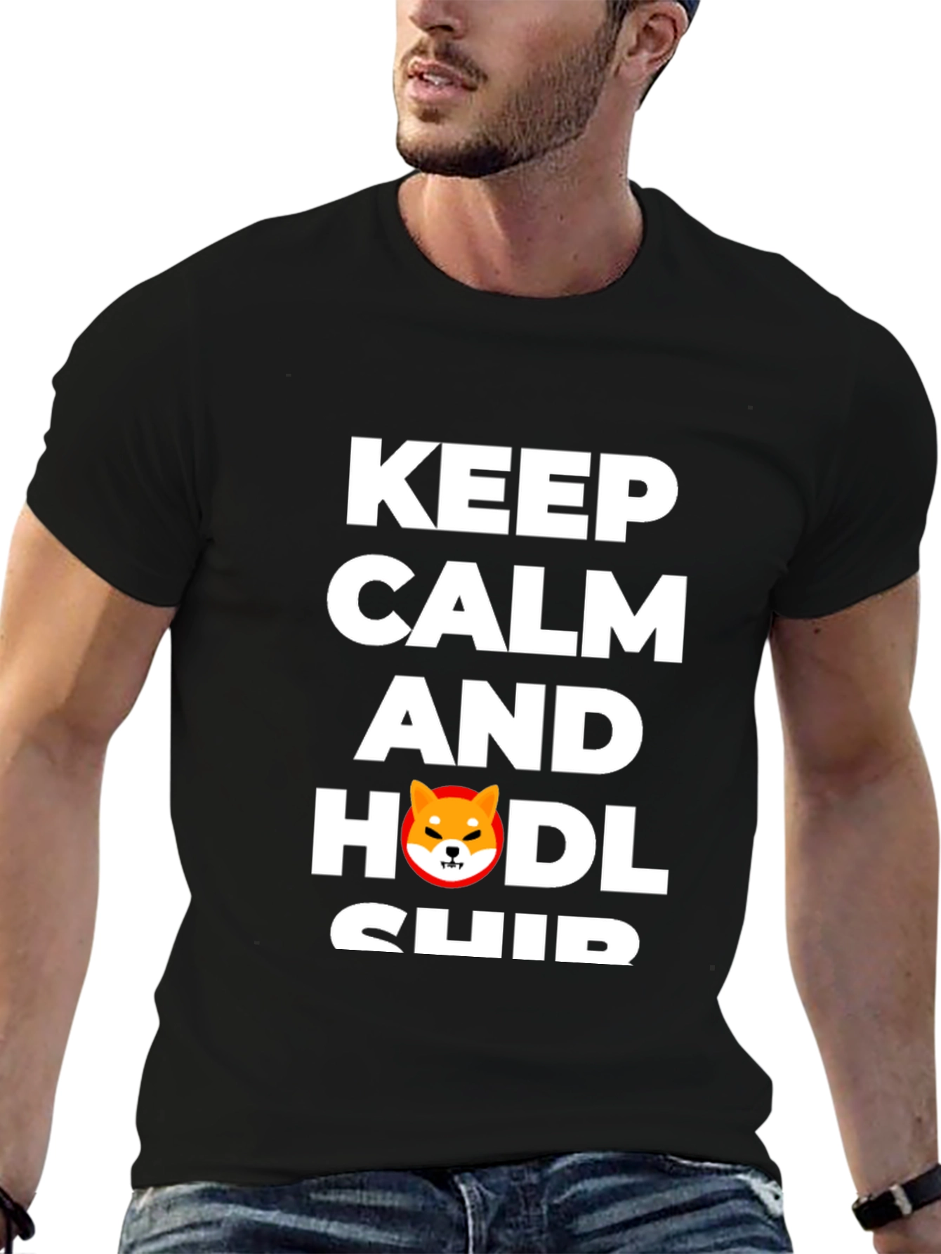 Keep Calm & HODL Shiba Inu Black T-Shirt