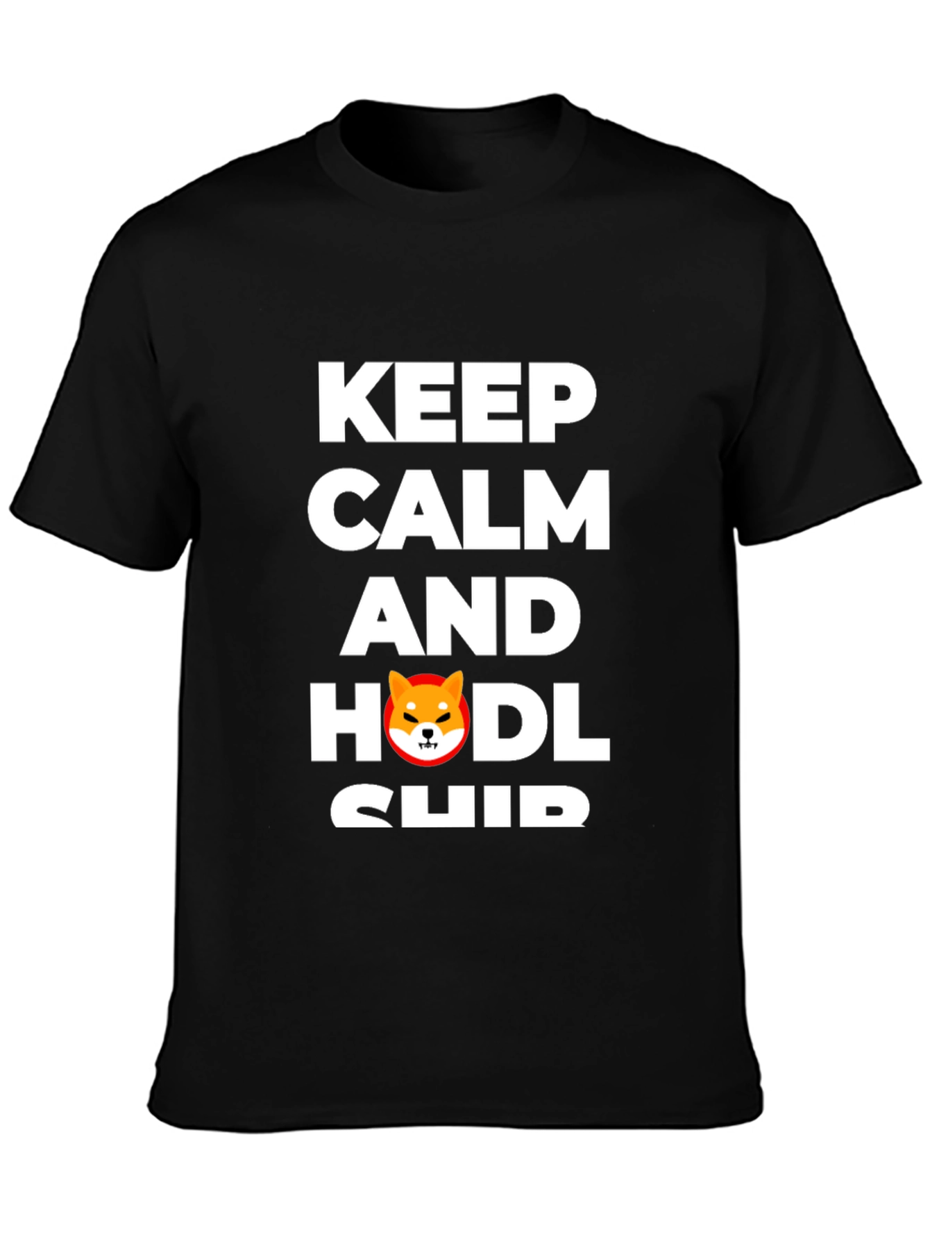 Keep Calm & HODL Shiba Inu Black T-Shirt