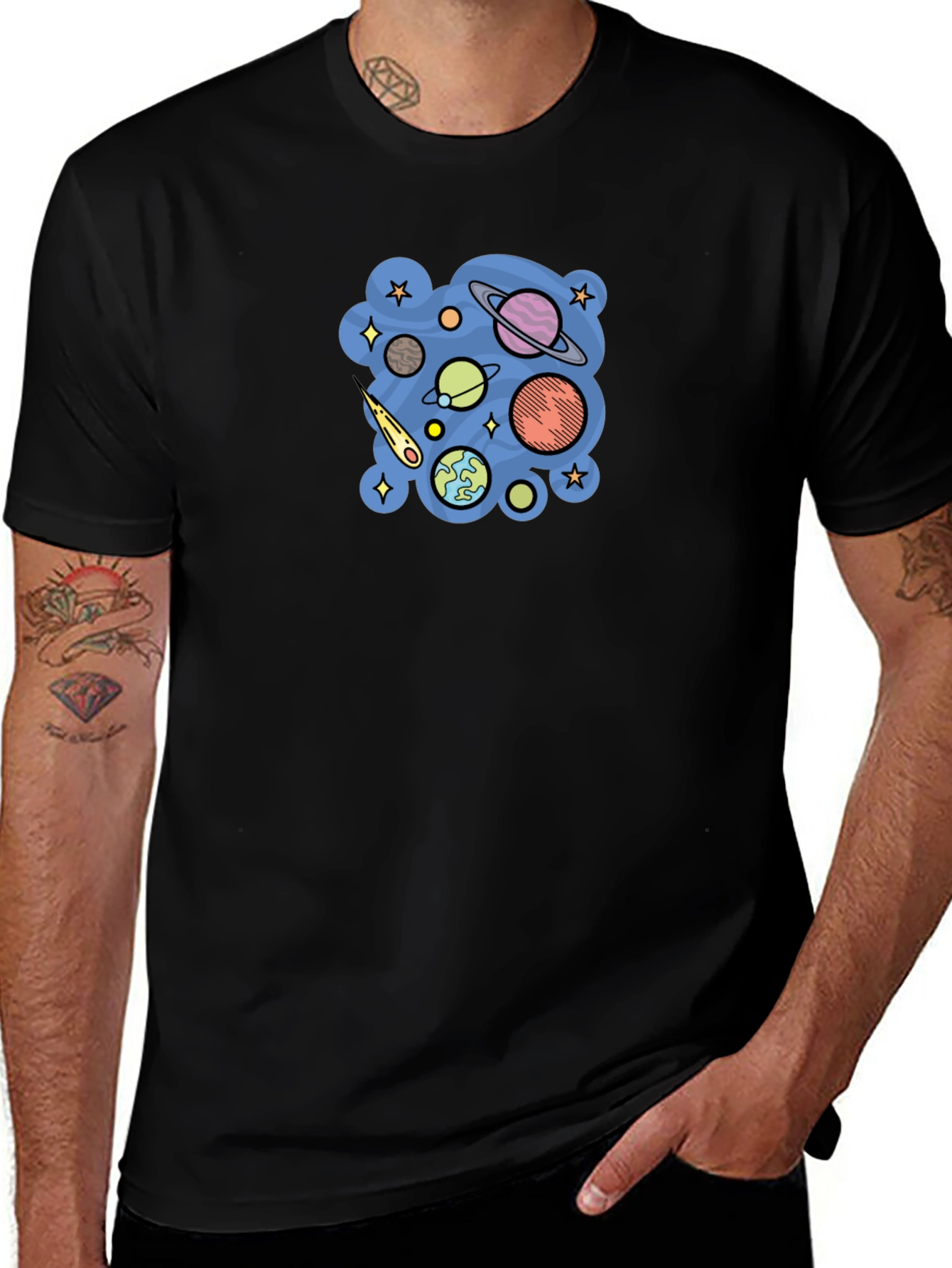 Galaxy Planets Graphic T-Shirt