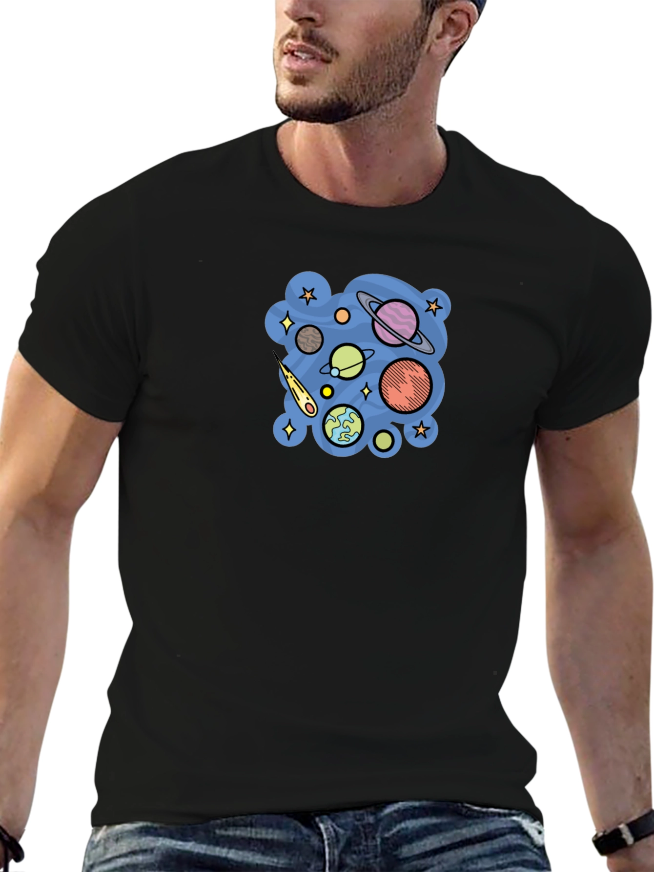 Galaxy Planets Graphic T-Shirt