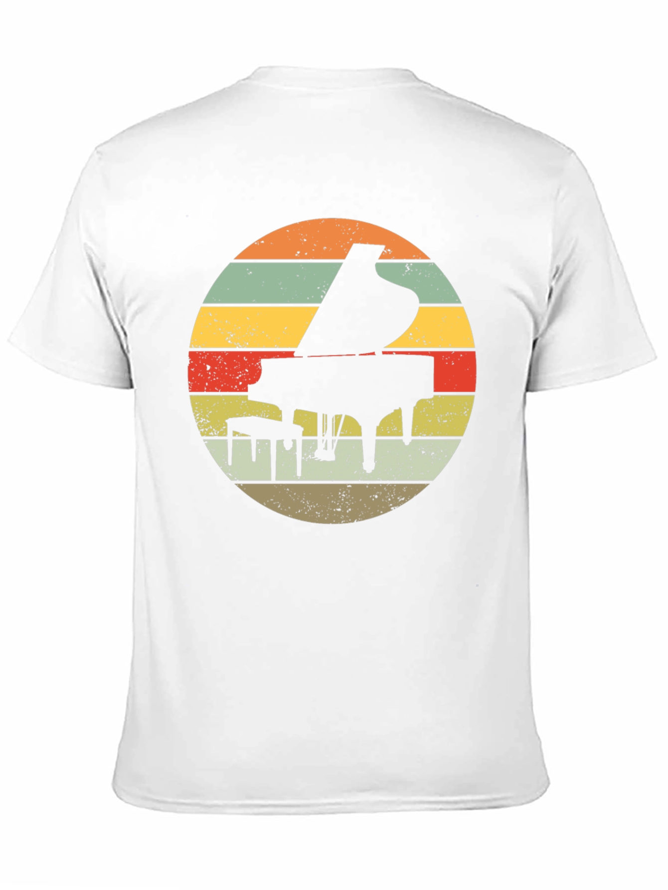 Retro Piano Sunset Graphic T-Shirt