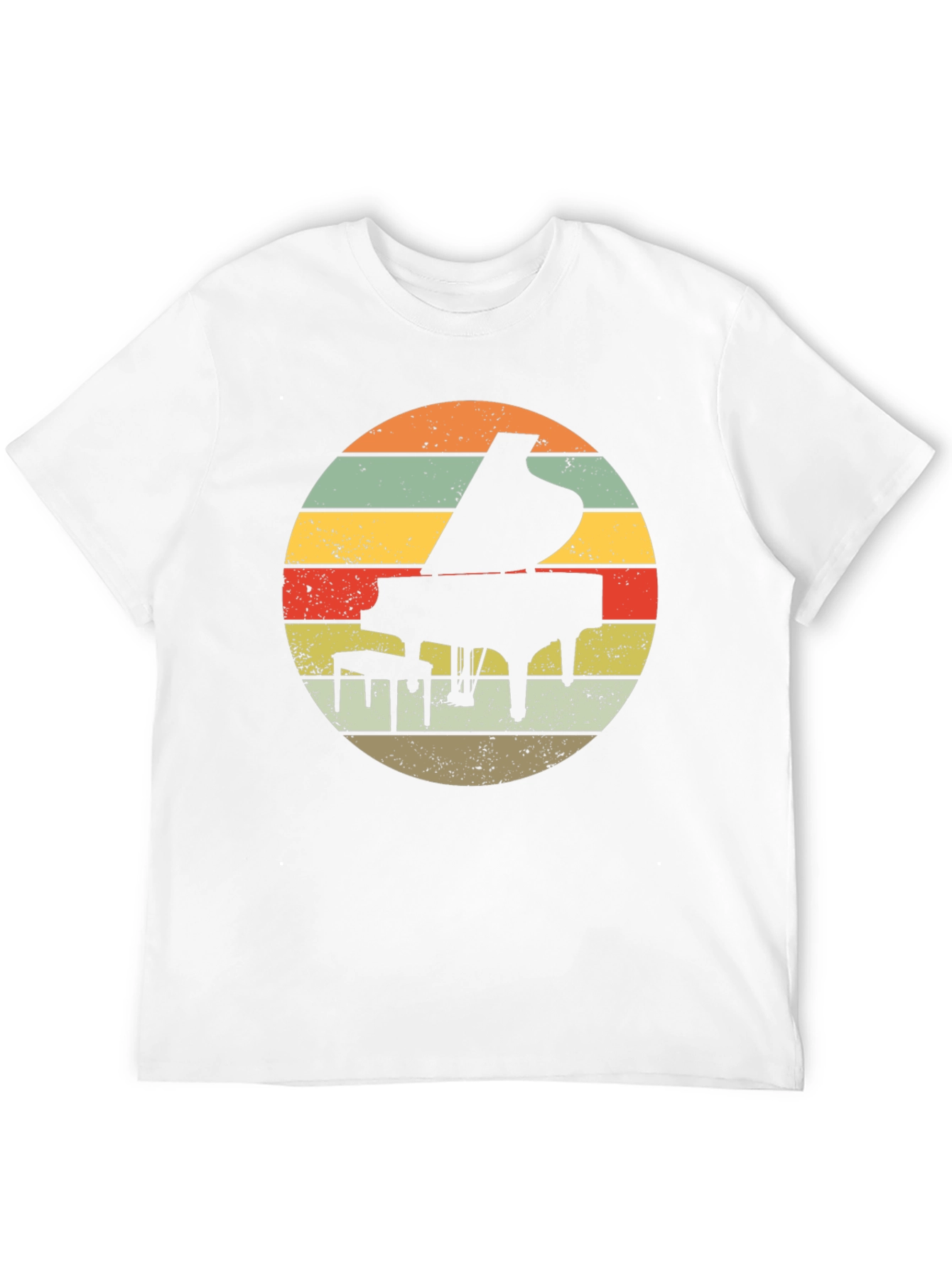 Retro Piano Sunset Graphic T-Shirt