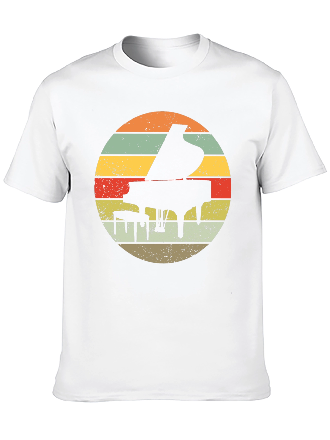 Retro Piano Sunset Graphic T-Shirt