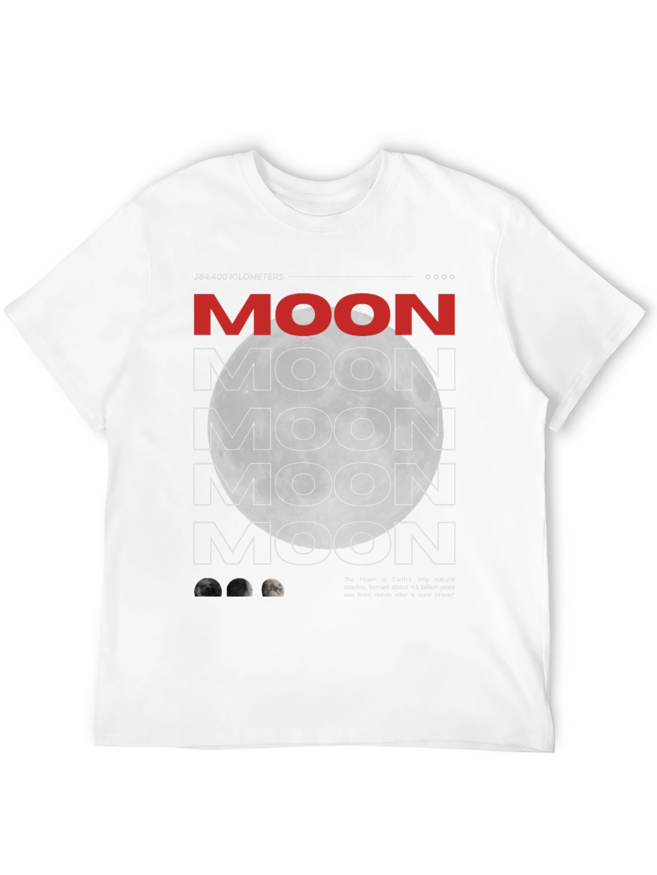 Moon Graphic Print Mens Black T-Shirt