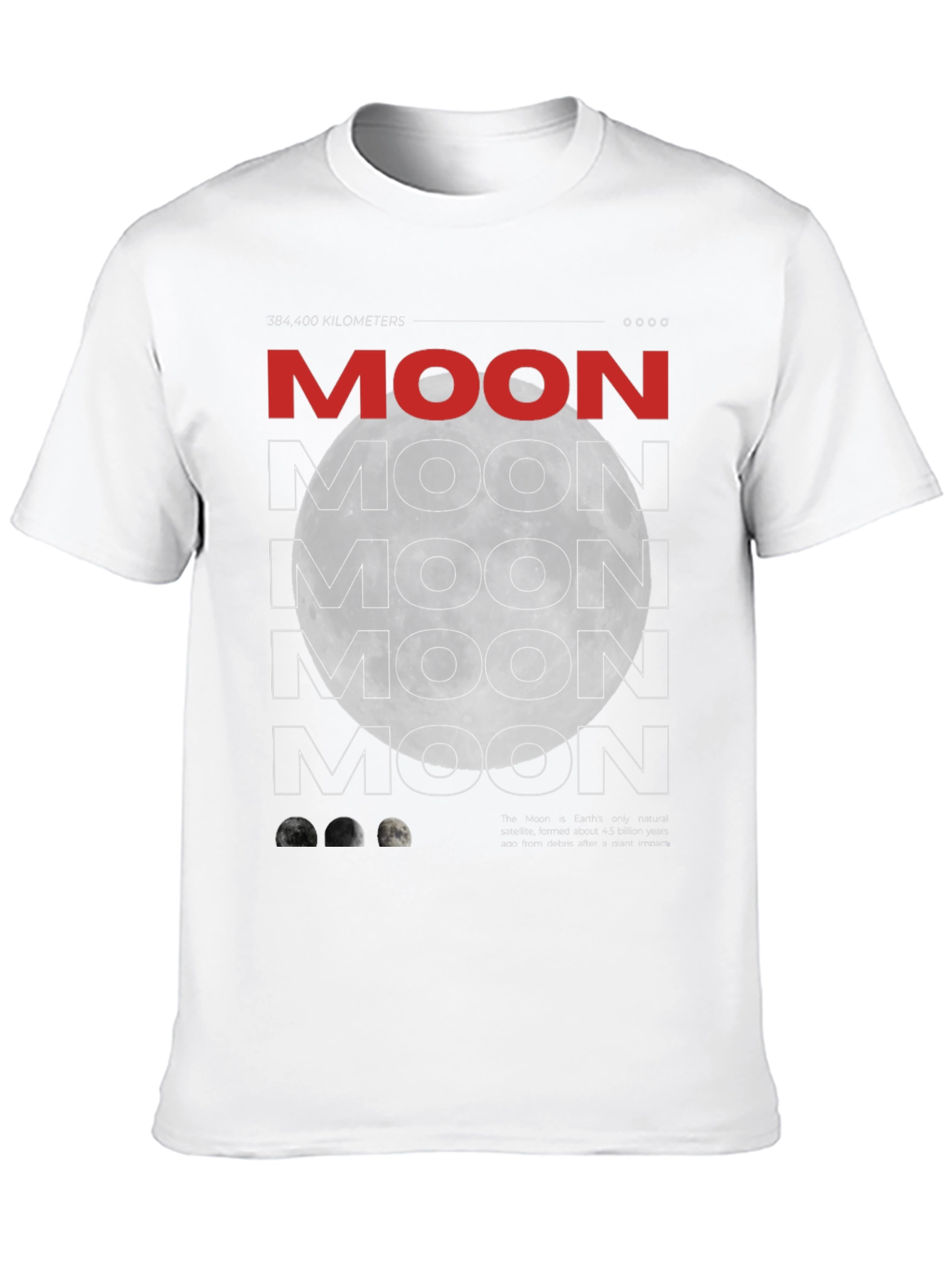 Moon Graphic Print Mens Black T-Shirt