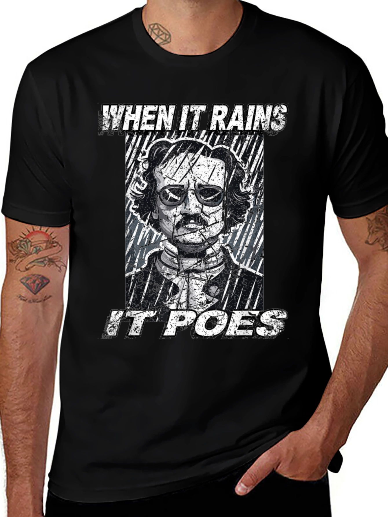 When it Rains it Poes Graphic Tee