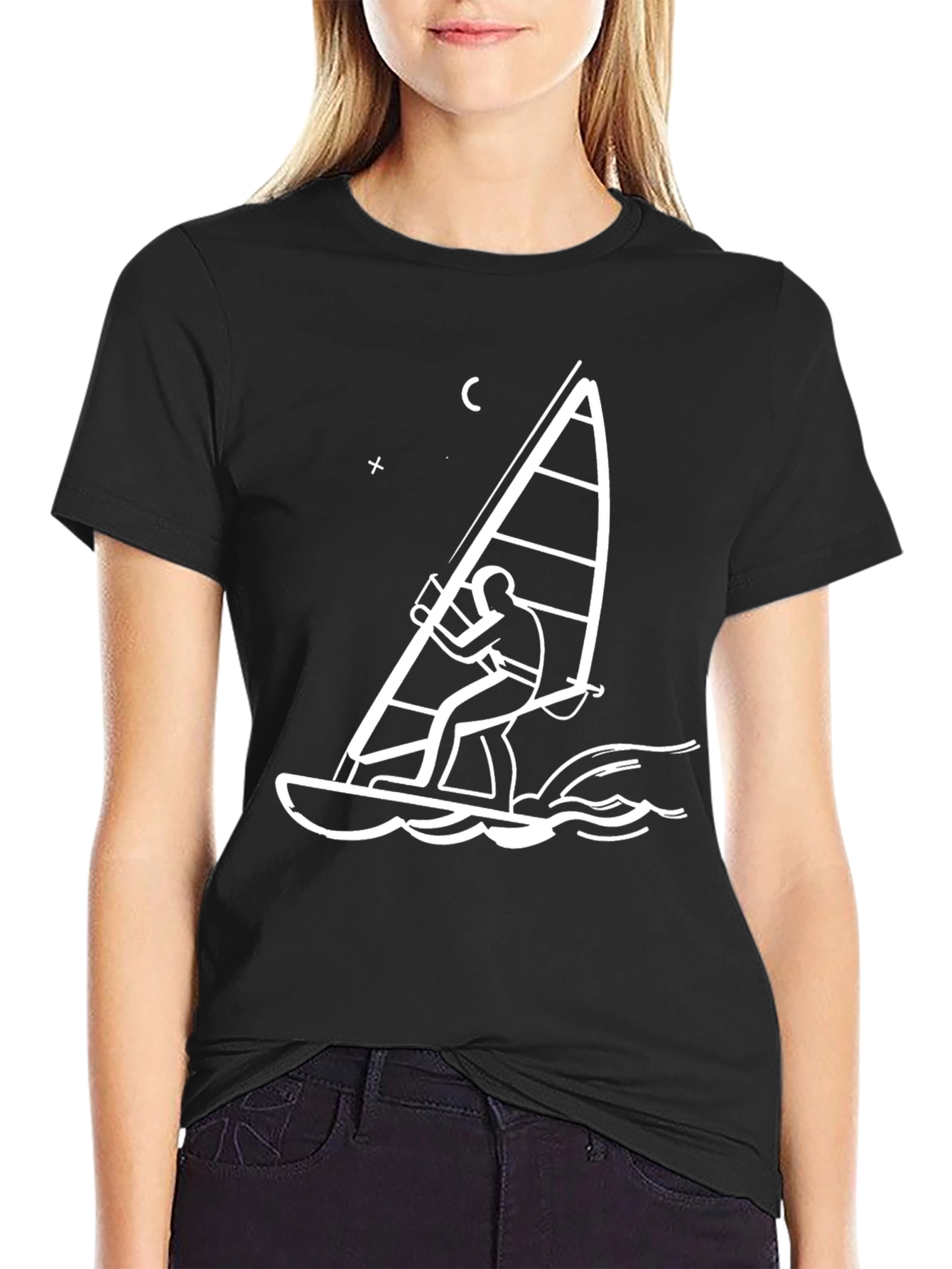 Windsurfer Graphic T-Shirt - Black