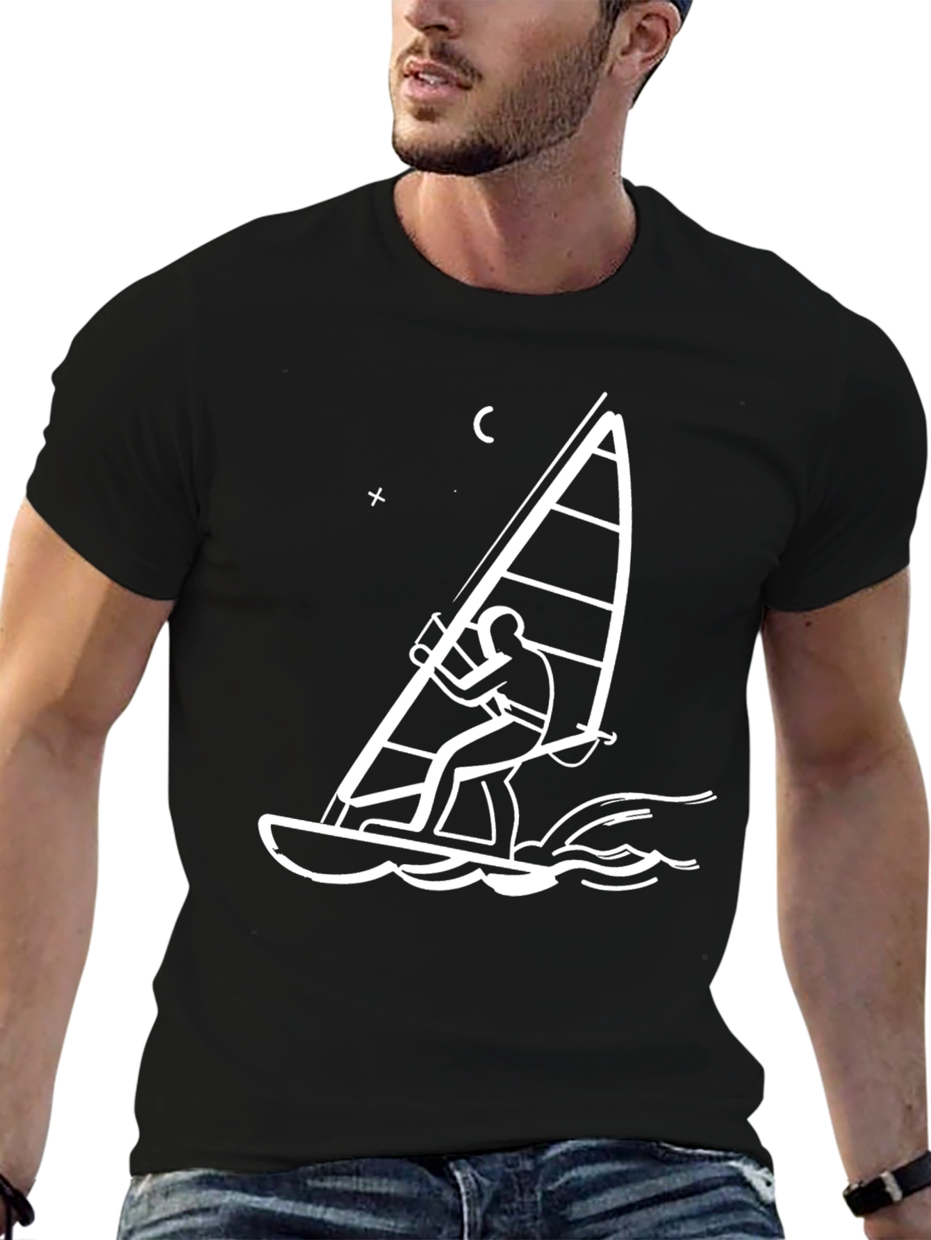 Windsurfer Graphic T-Shirt - Black