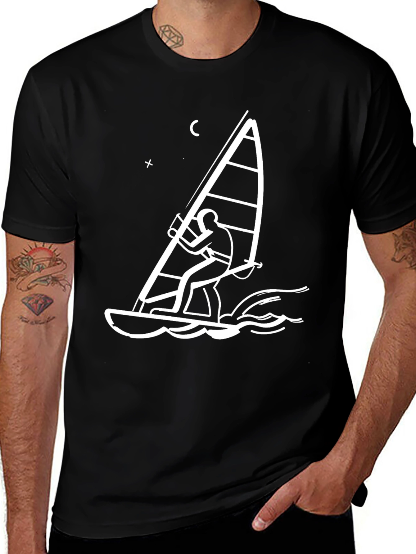 Windsurfer Graphic T-Shirt - Black