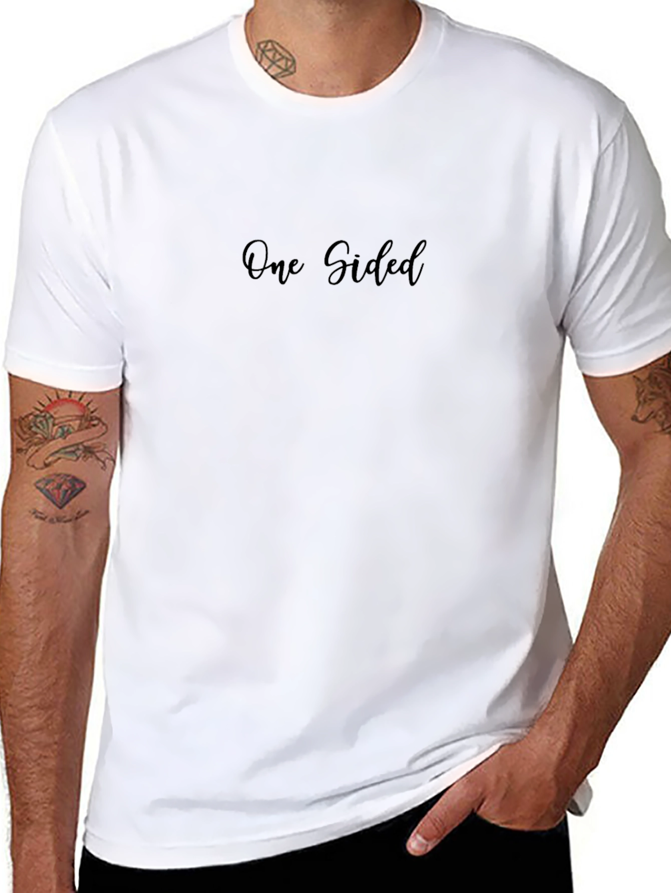 One Sided Black Graphic T-Shirt
