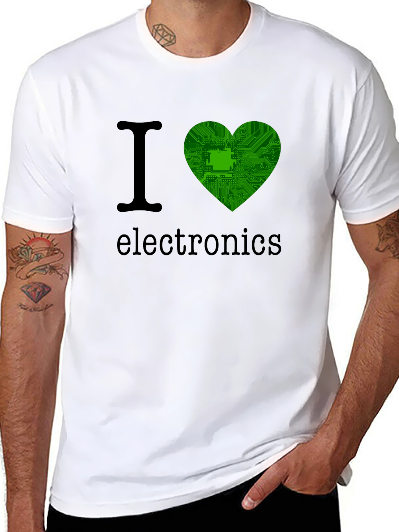 I Heart Electronics T-Shirt - Circuit Board Design