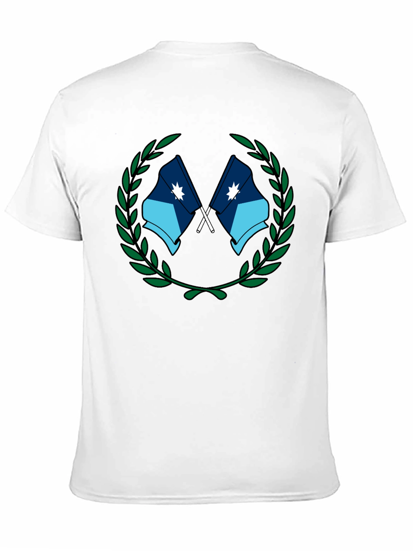 Graphic Tee - Crossed Flags with Wreath - Black