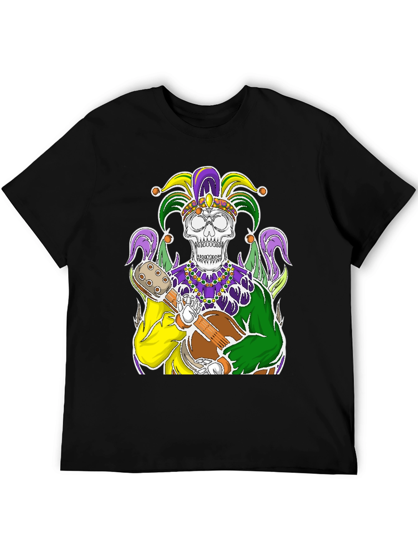 Mardi Gras Jester Skull Graphic Tee