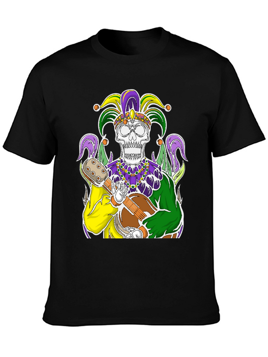 Mardi Gras Jester Skull Graphic Tee