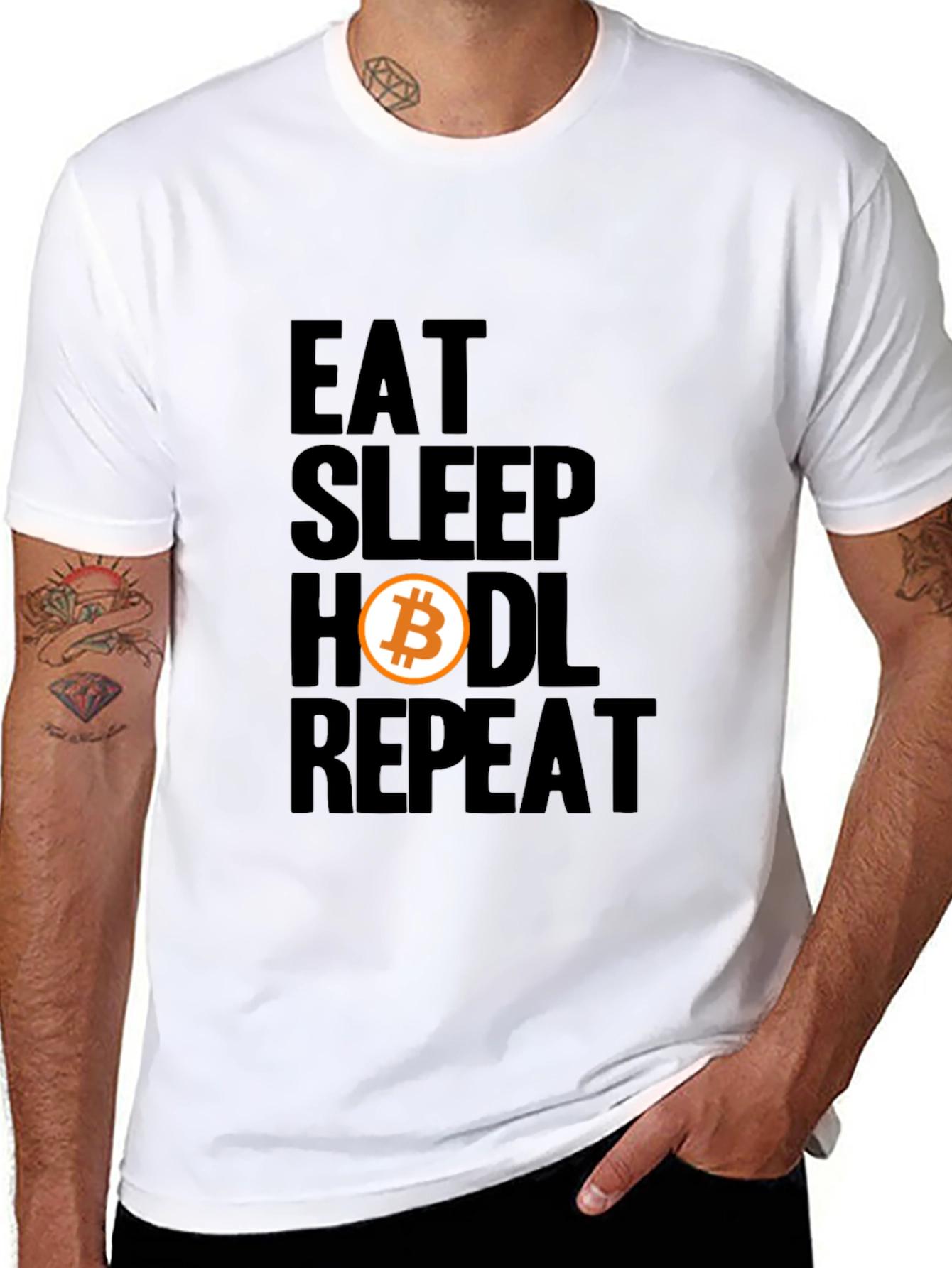 Eat Sleep Hodl Repeat Bitcoin Crypto T-Shirt