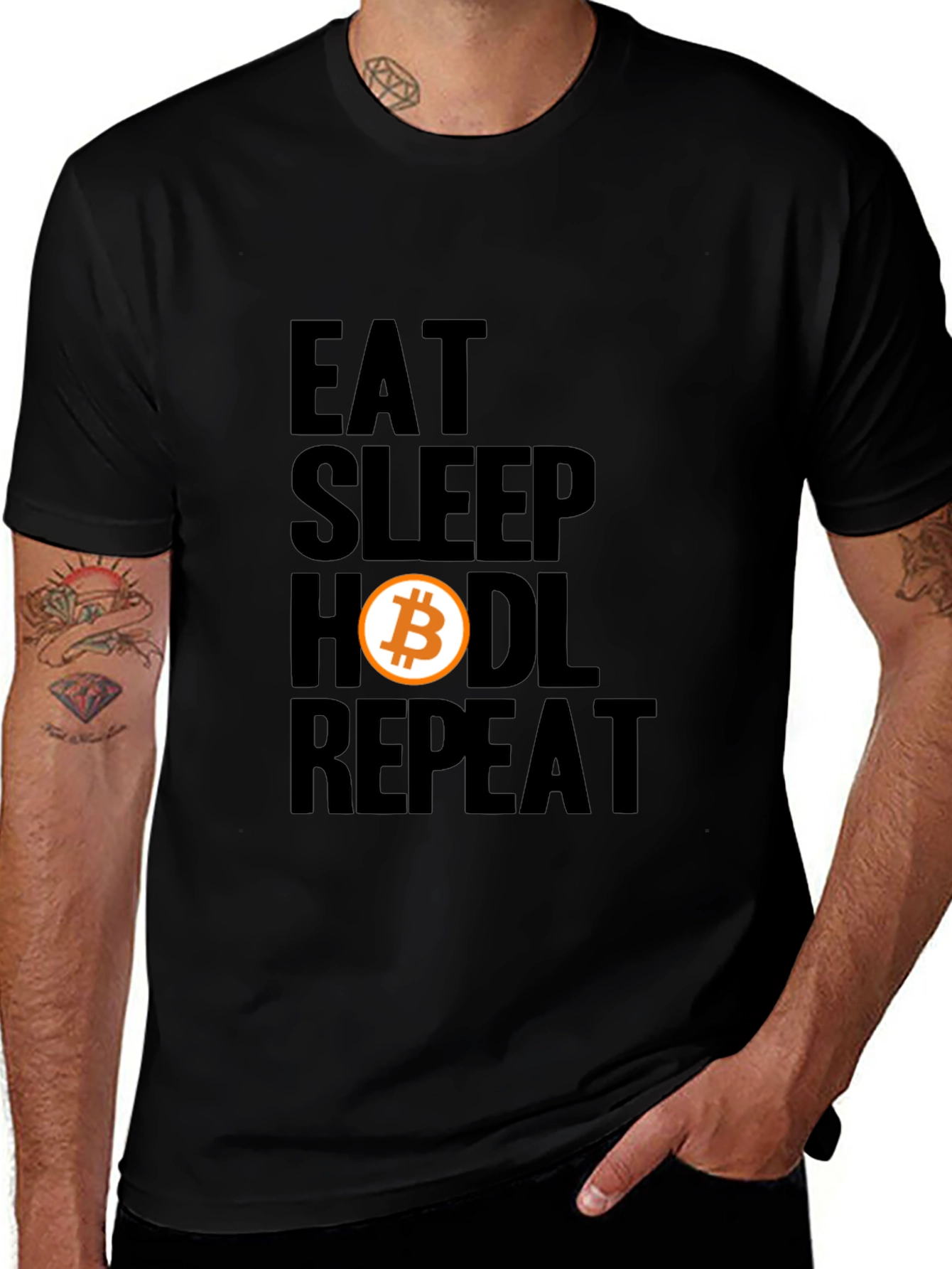 Eat Sleep Hodl Repeat Bitcoin Crypto T-Shirt