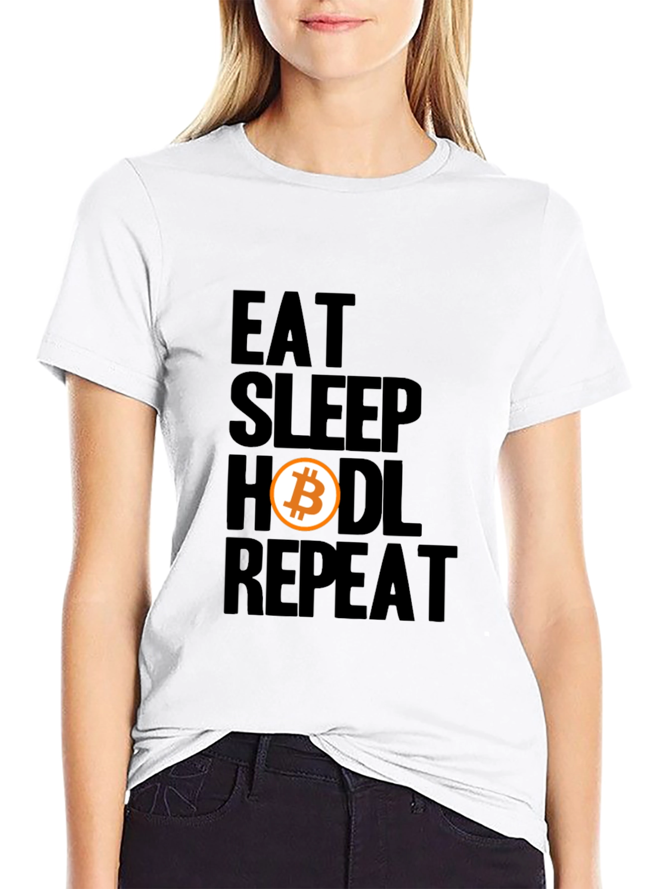 Eat Sleep Hodl Repeat Bitcoin Crypto T-Shirt