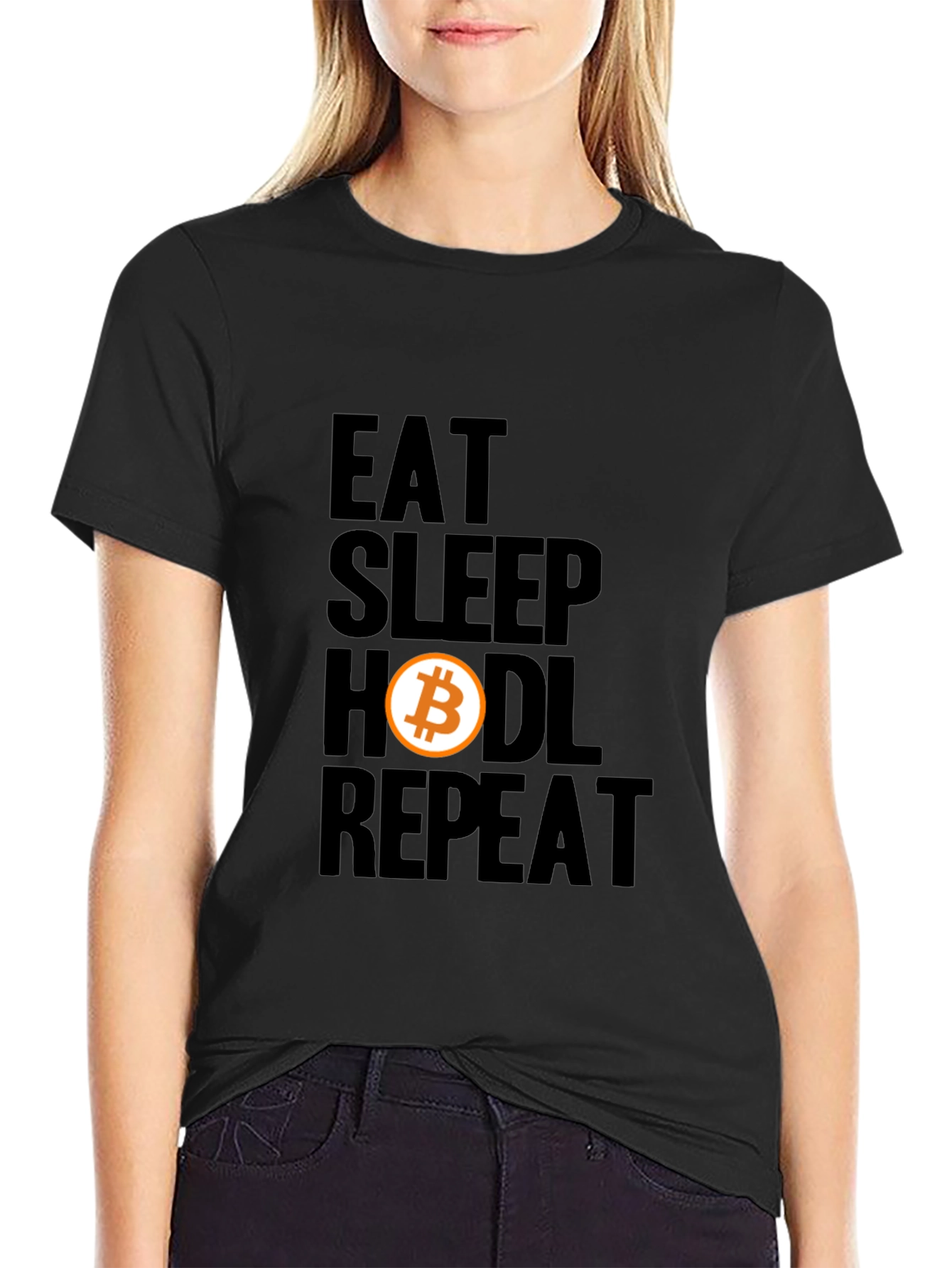 Eat Sleep Hodl Repeat Bitcoin Crypto T-Shirt