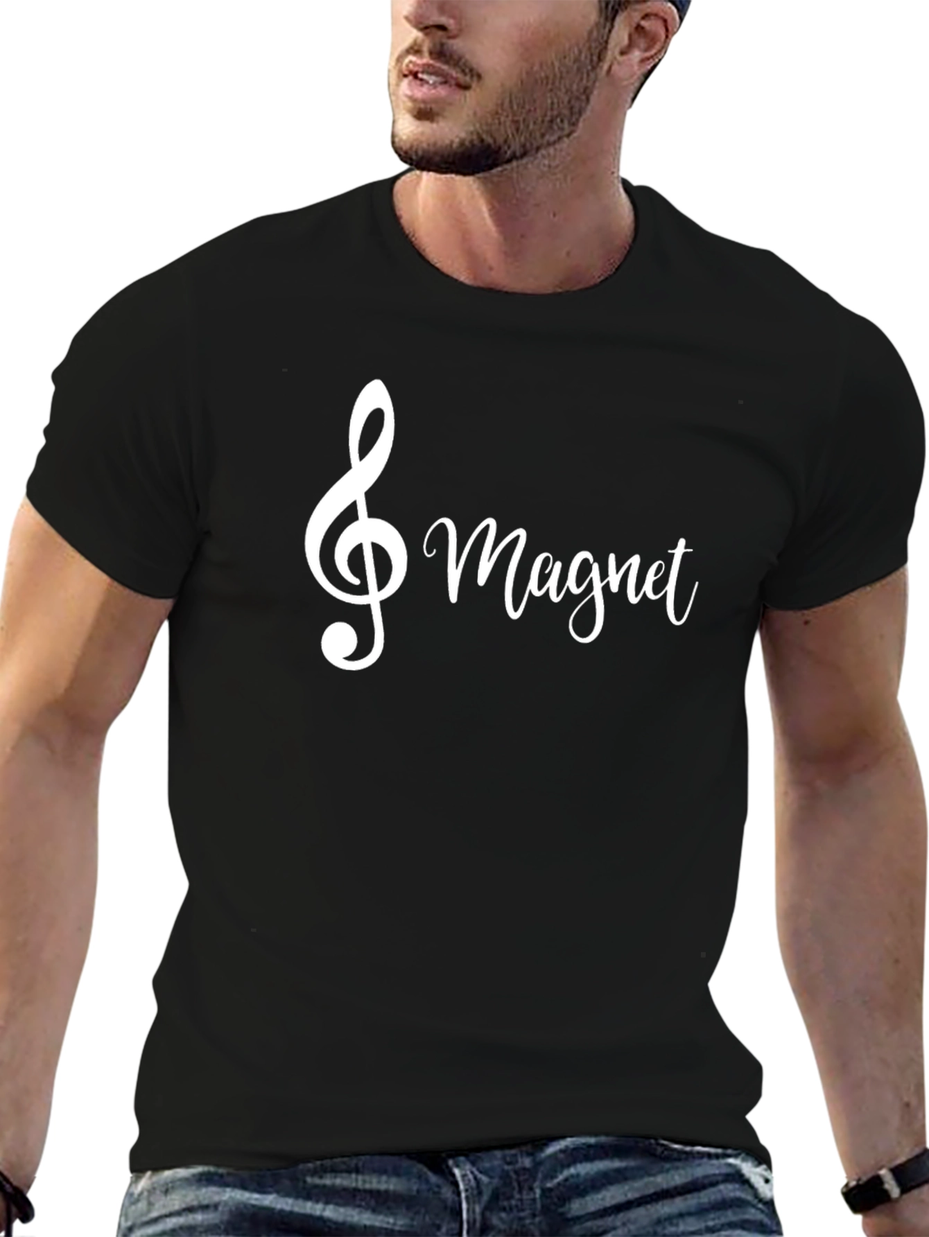 Music Lover T-Shirt - Treble Clef Magnet Design