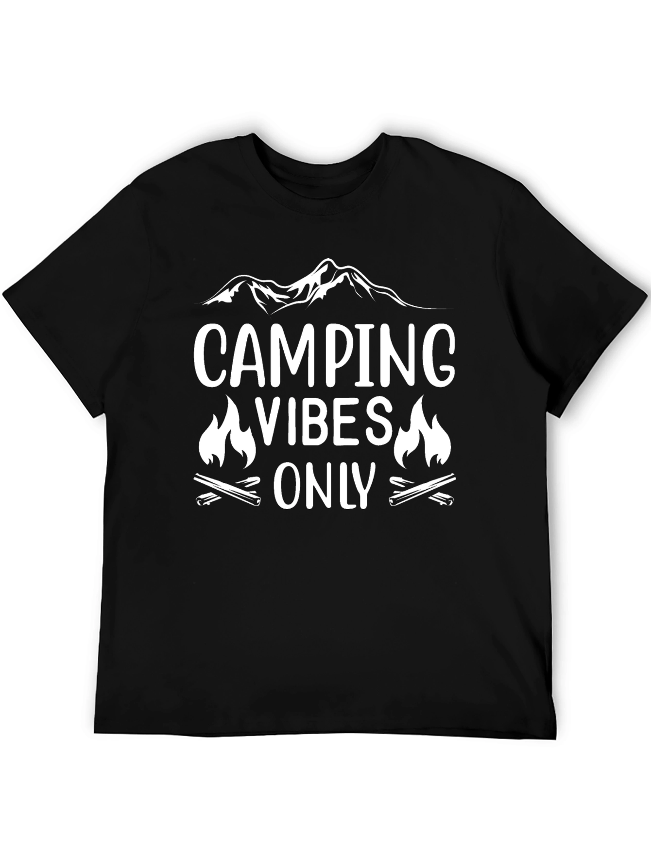 Camping Vibes Only Graphic Tee - Black Unisex T-Shirt