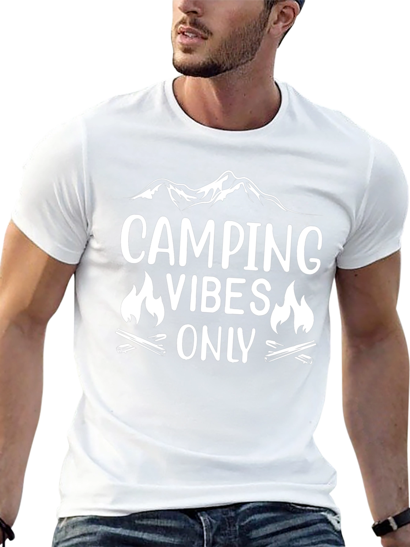 Camping Vibes Only Graphic Tee - Black Unisex T-Shirt