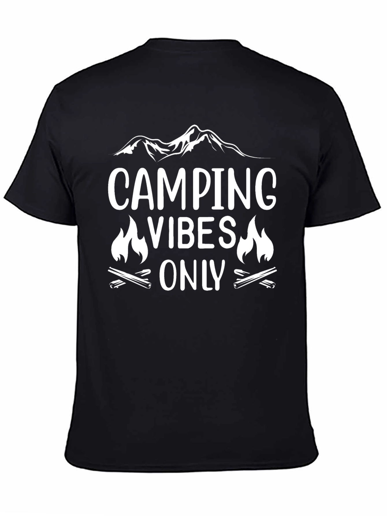 Camping Vibes Only Graphic Tee - Black Unisex T-Shirt