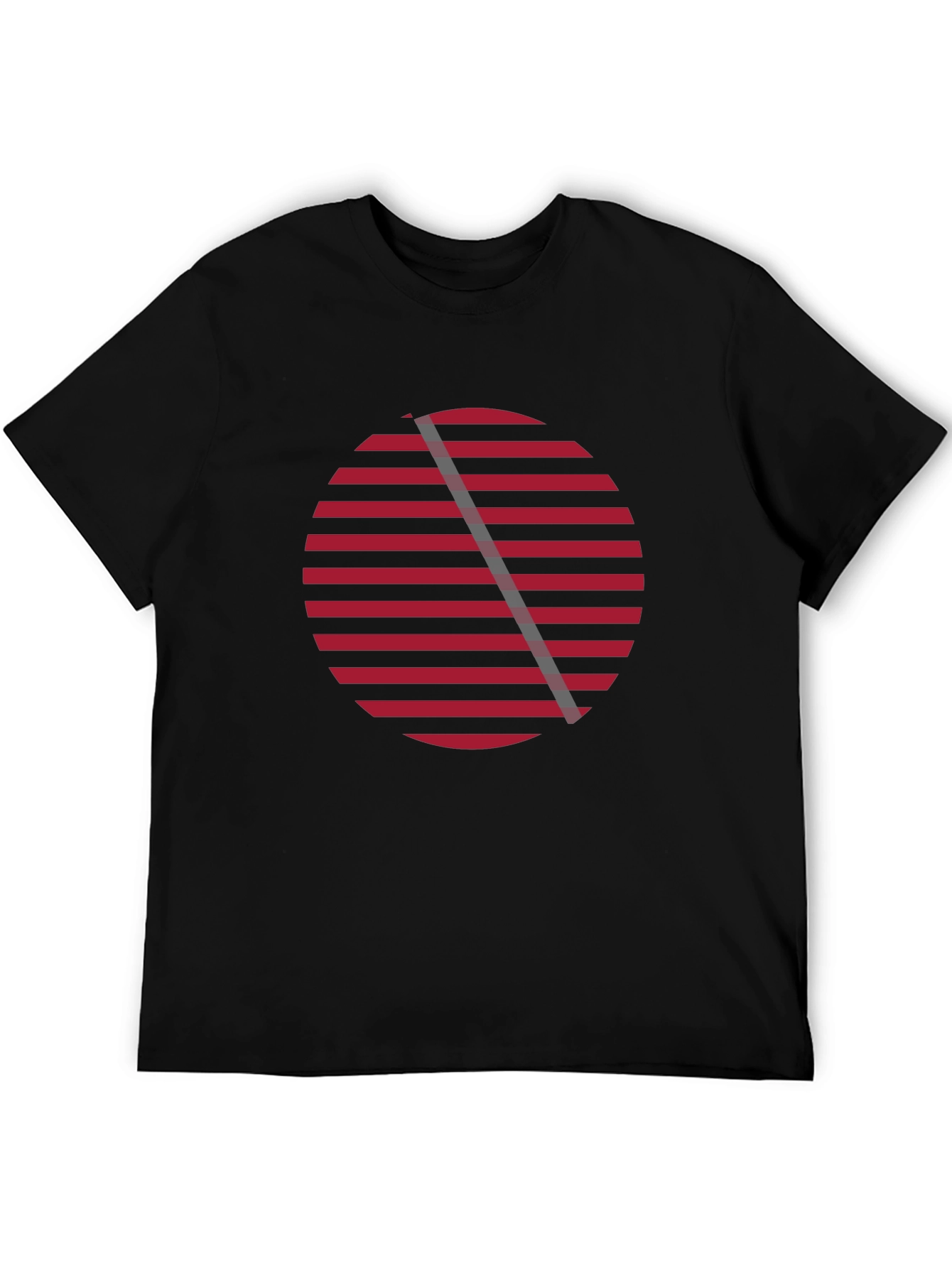Red Striped Circle Graphic Tee - Stylish Casual Wear