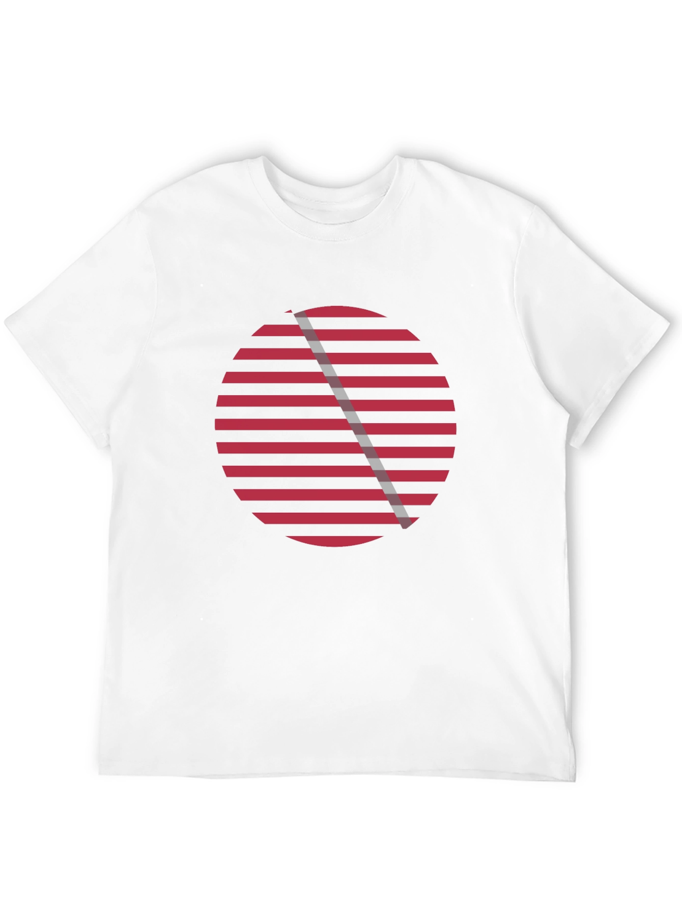 Red Striped Circle Graphic Tee - Stylish Casual Wear