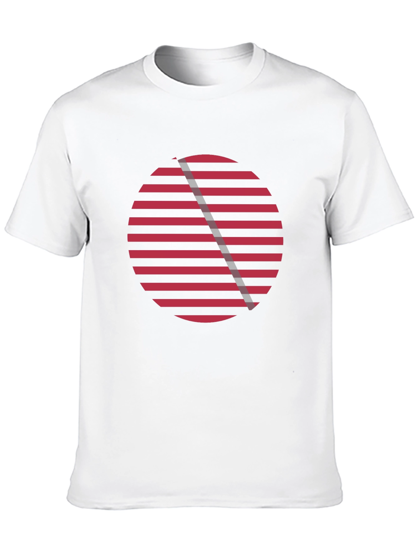 Red Striped Circle Graphic Tee - Stylish Casual Wear