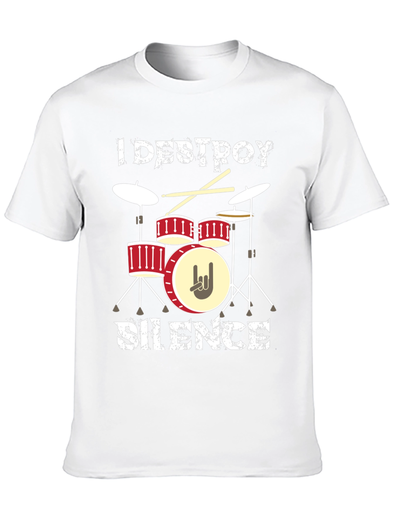 I Destroy Silence Graphic Tee Drummer Music Lover