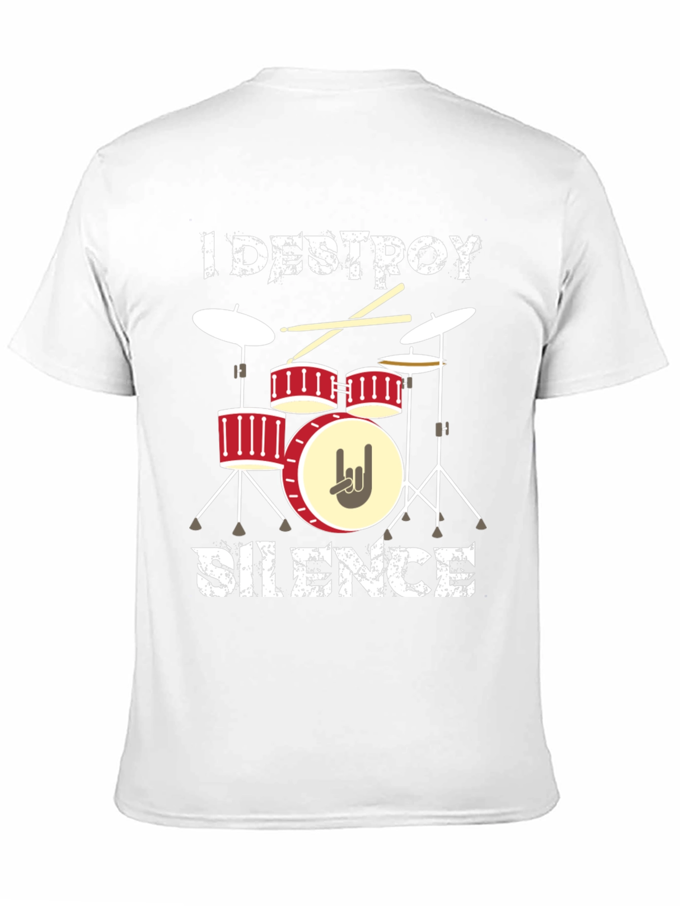 I Destroy Silence Graphic Tee Drummer Music Lover
