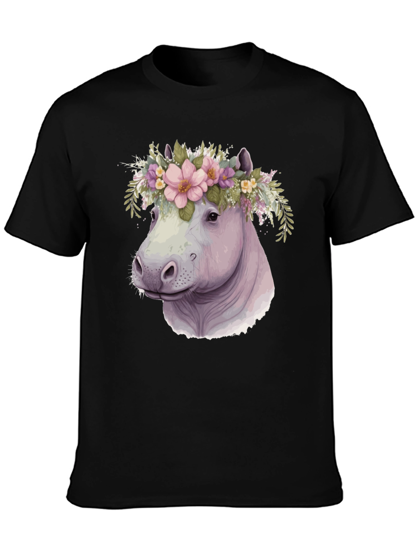 Hippo Flower Crown Graphic Tee