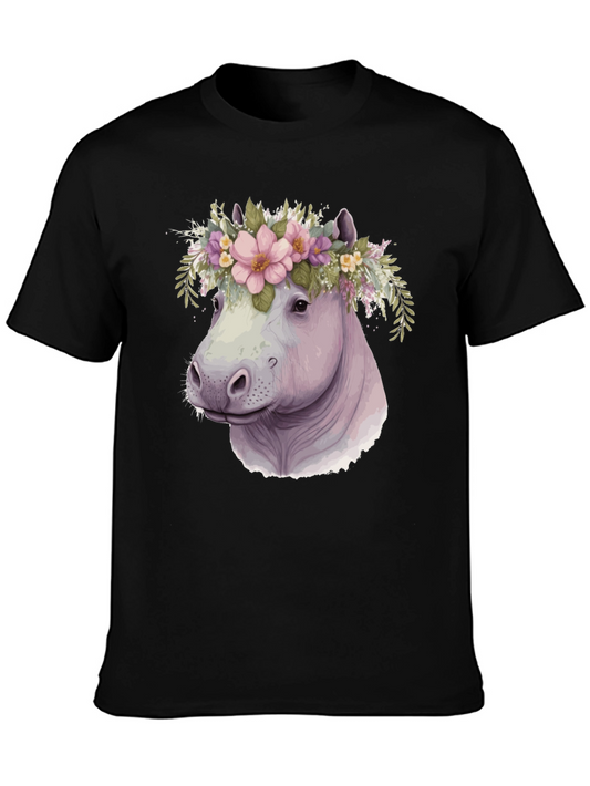 Hippo Flower Crown Graphic Tee