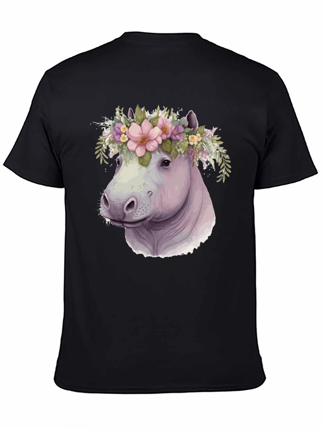 Hippo Flower Crown Graphic Tee