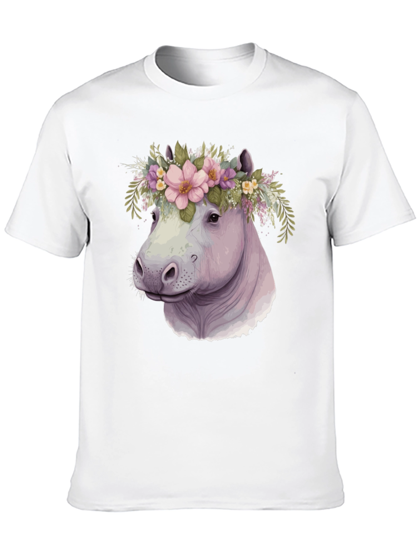 Hippo Flower Crown Graphic Tee