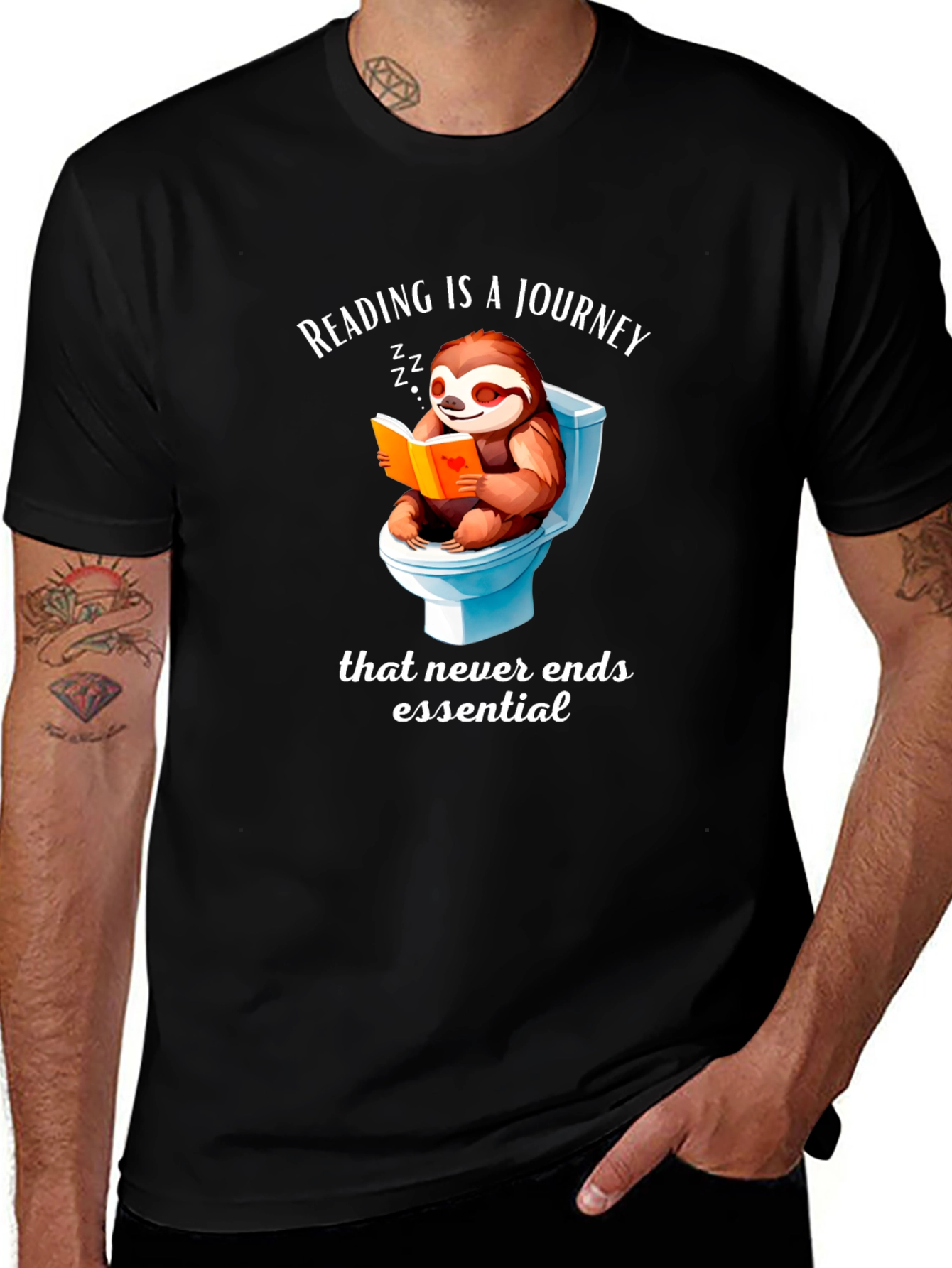 Funny Sloth Reading T-Shirt